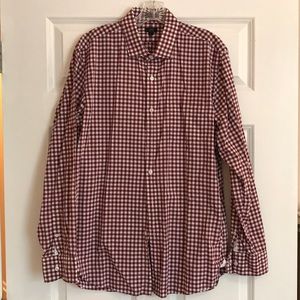 J. Crew men’s shirt - dark red check